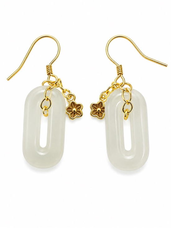 Venus and Vulcan Jewelry - Jade Blossom Earrings (#E110)
